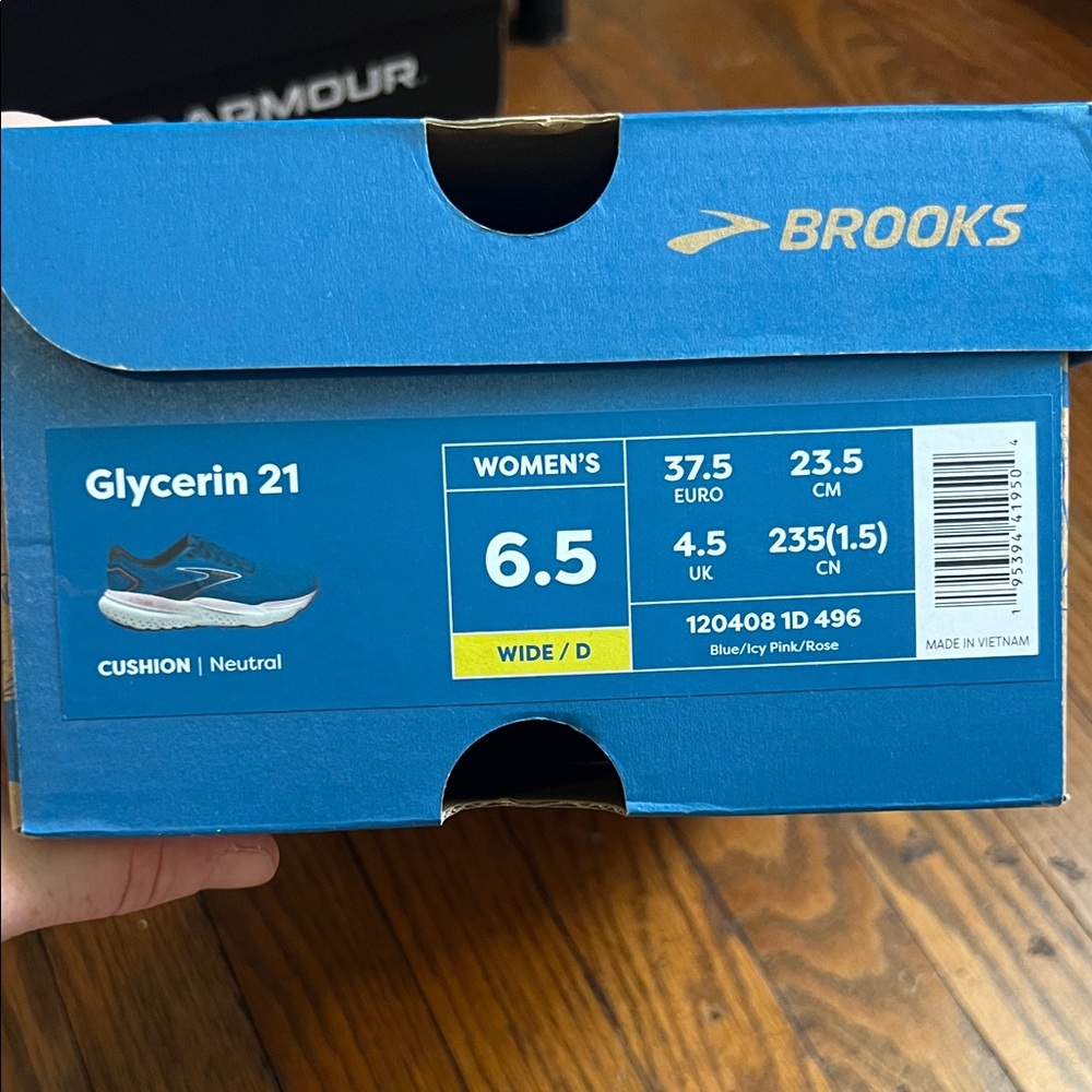 Brooks women’s  Navy and Pink Sneakers - Picture 2 of 2